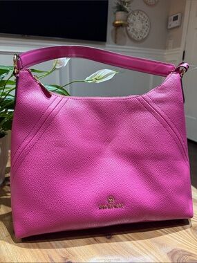 Michael Kors Hot Pink Pebbled Leather Shoulder Hobo